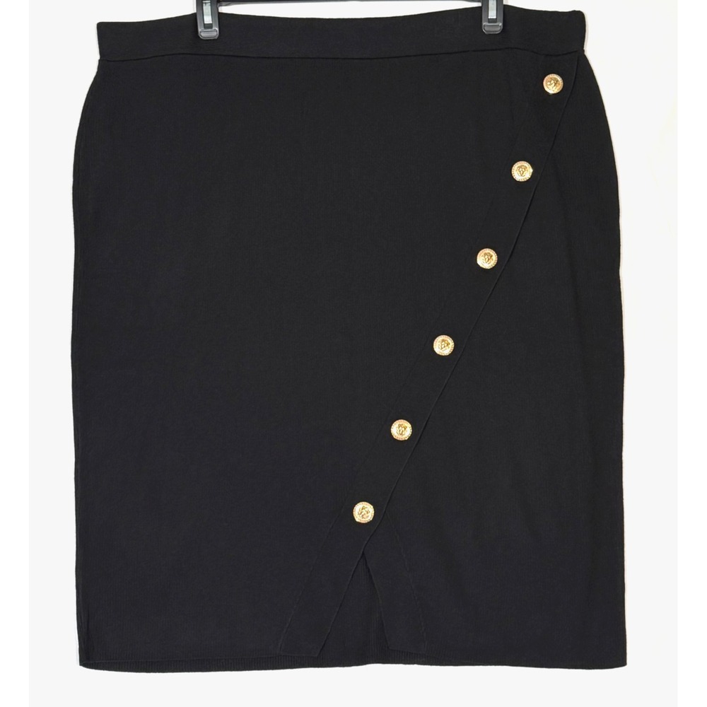 Bold Elements Womens Mid‎ Rise Pencil Skirt Plus Black Size 2X